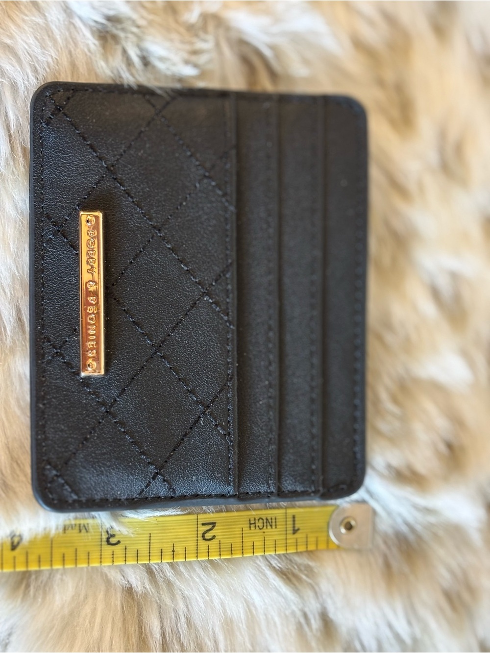 Poppy & Peonies Credit Card holder black. - Picture 2 of 4